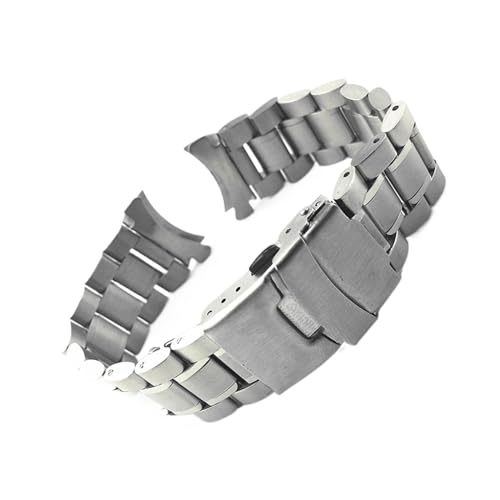 KCHSRKHXC 18/20/22/24 Edelstahl Solid Watch Armband ARC End Armband Insurance Klappschnalle Ersatzband von KCHSRKHXC