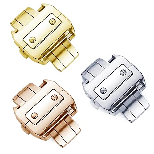 KCHSRKHXC 18 21mm Solid Stainless Steel Double Click Clasp for Santos Watchband Metal Buckle Metal (Color : Silver, Size : 21mm) von KCHSRKHXC
