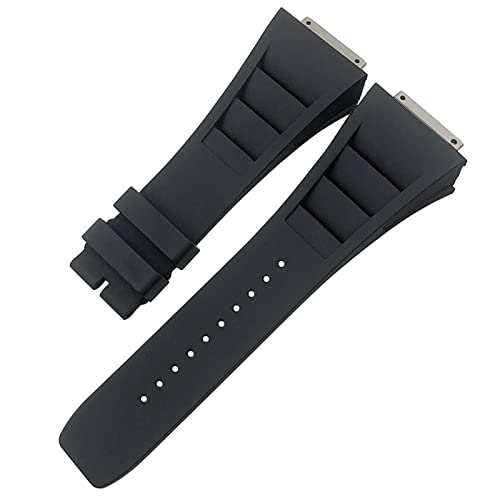 KCHSRKHXC 19mm Quality Rubber Watchband Replacement for Richard Mille RM035 011 055 030 Black White Red Metal Interface Watch Strap Watch Strap von KCHSRKHXC