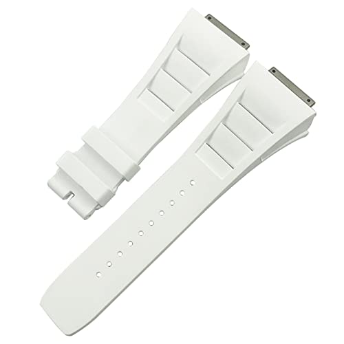 KCHSRKHXC 19mm Quality Rubber Watchband Replacement for Richard Mille RM035 011 055 030 Black White Red Metal Interface Watch Strap Watch Strap von KCHSRKHXC