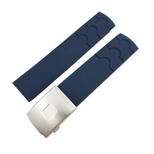KCHSRKHXC 20 mm Gummi -Silikon -Uhr -Gurt Schwarz Blau Orangenklappschnalle wasserdichtes Uhrenband kompatibel mit PRS516 T044 von KCHSRKHXC
