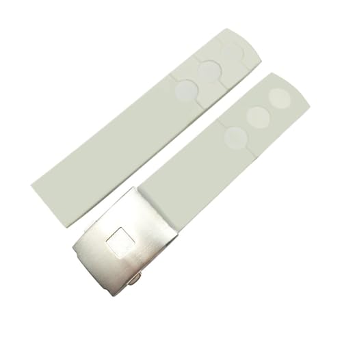 KCHSRKHXC 20 mm Gummi -Silikon -Uhr -Gurt Schwarz Blau Orangenklappschnalle wasserdichtes Uhrenband kompatibel mit PRS516 T044 von KCHSRKHXC