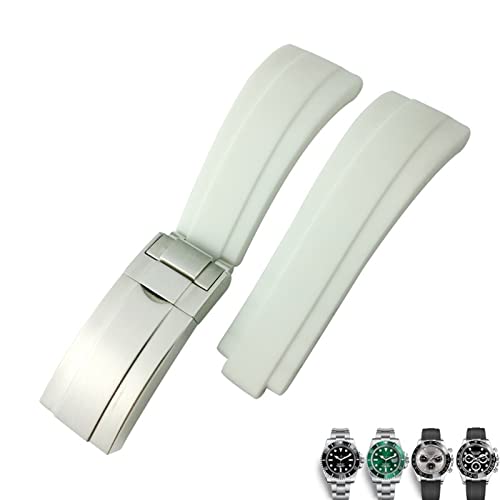 KCHSRKHXC 20mm 21mm Rubber Watchband For GMT OYSTERFLEX Daytona Submariner DEEPSEA Waterproof Strap von KCHSRKHXC