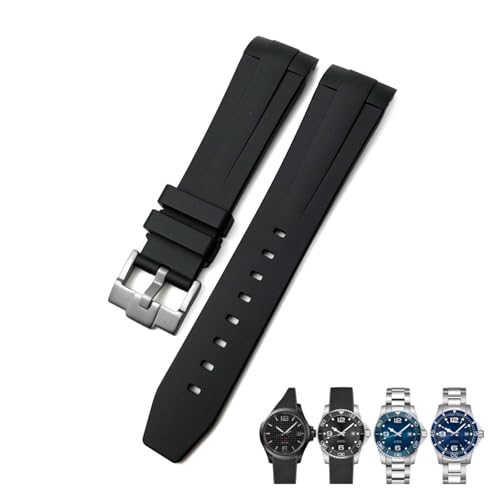 KCHSRKHXC 21mm Gummi -Uhrband für L3.781.4.9 Hydroconquest Equest Black Blue Green Green Watch Gurt von KCHSRKHXC
