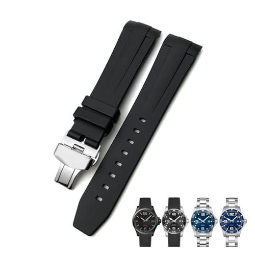 KCHSRKHXC 21mm Gummi -Uhrband für L3.781.4.9 Hydroconquest Equest Black Blue Green Green Watch Gurt von KCHSRKHXC