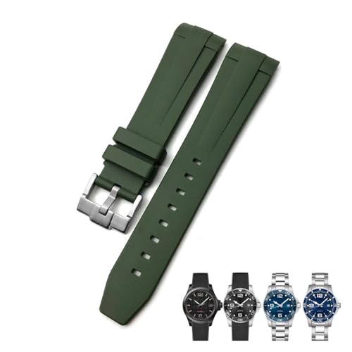 KCHSRKHXC 21mm Gummi -Uhrband für L3.781.4.9 Hydroconquest Equest Black Blue Green Green Watch Gurt von KCHSRKHXC