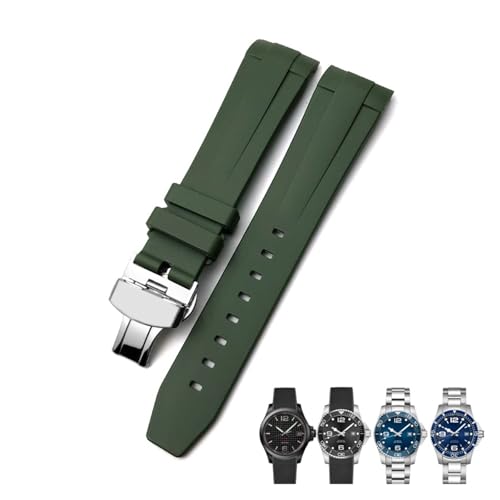 KCHSRKHXC 21mm Gummi -Uhrband für L3.781.4.9 Hydroconquest Equest Black Blue Green Green Watch Gurt von KCHSRKHXC