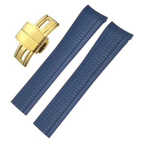 KCHSRKHXC 22 mm fluores Silikon -Gummi -Uhrband für 5168g 5968 g Metallnadeln gebogene Ende Weichsuhrgurt Armbänder von KCHSRKHXC
