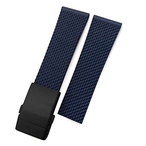 KCHSRKHXC 22mm 24 mm geflochtenes Silikon -Gummi -Uhrband -Austausch für Avenger Superocean Heritage Watch Gurt Armband/Schwarz 1 Schwarz/24 mm von KCHSRKHXC