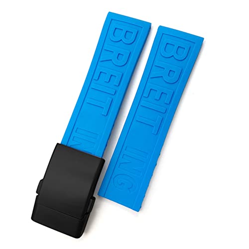 KCHSRKHXC 22mm 24 mm geflochtenes Silikon -Gummi -Uhrband -Austausch für Avenger Superocean Heritage Watch Gurt Armband/Schwarz 1 Schwarz/24 mm von KCHSRKHXC