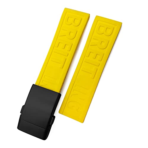 KCHSRKHXC 22mm 24 mm geflochtenes Silikon -Gummi -Uhrband -Austausch für Avenger Superocean Heritage Watch Gurt Armband/Schwarz 1 Schwarz/24 mm von KCHSRKHXC