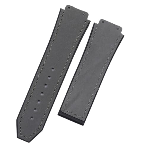 KCHSRKHXC 25 mm*19mm Qualitätswächer Band Gummi -Lederbandkräfel mit Uhrenband 22mm Faltschnalle -Zubehör kompatibel von KCHSRKHXC