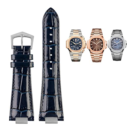 KCHSRKHXC 25X13mm notch Leather Watch Strap + connector For Patek Philippe Nautilus 5711 5726 5712g watchband wristband Bracelet von KCHSRKHXC