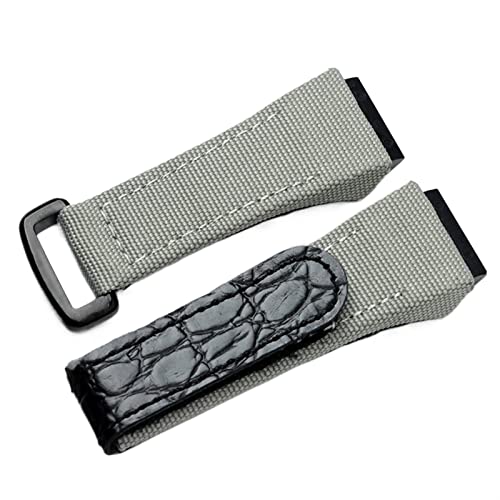 KCHSRKHXC 25mm Men Nylon Fabric with Leather Watchband for Richard Watch Mille Strap Band Bracelet Buckle for Spring Bar Version (Color : Orange, Size : 25mm) von KCHSRKHXC