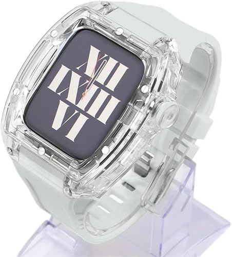 KCHSRKHXC 44mm 45 mm transparent Uhrengehäuse Sport Gummiband , für Ultra 9 8 7 6 5 4 SE -Serie Ersatz , Sportgurte Clear Watch Case Bezel Mod Kit Accessoires KCHSRKHXC 44mm 45 mm transparent Uhrengehäuse Sport Gummiband , für Ultra 9 8 7 6 5 4 SE -Serie Ersatz , Sportgurte Clear Watch Case Bezel Mod Kit Accessoires von KCHSRKHXC