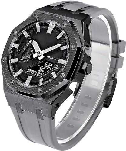 KCHSRKHXC 5th Gen Metal Watch Case+Rubber Band Mod Kit,For GM2100 Ga2100/GA2110 Stainless Steel Bezel Strap Modfication Men's Watch Modding Replacement Accessories Set KCHSRKHXC 5th Gen Metal Watch Case+Rubber Band Mod Kit,For GM2100 Ga2100/GA2110 Stainless Steel Bezel Strap Modfication Men's Watch Modding Replacement Accessories Set von KCHSRKHXC