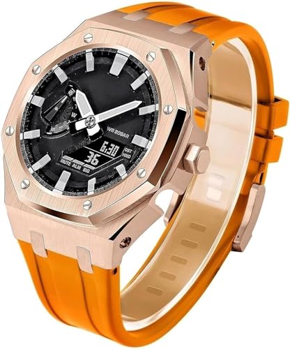 KCHSRKHXC 5th Gen Metal Watch Case+Rubber Band Mod Kit,For GM2100 Ga2100/GA2110 Stainless Steel Bezel Strap Modfication Men's Watch Modding Replacement Accessories Set KCHSRKHXC 5th Gen Metal Watch Case+Rubber Band Mod Kit,For GM2100 Ga2100/GA2110 Stainless Steel Bezel Strap Modfication Men's Watch Modding Replacement Accessories Set von KCHSRKHXC