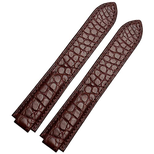 KCHSRKHXC American Crocodile Leather Watch Strap Suitable for Blue Balloon Convex Leather Strap 18 20mm Men and Women Black (Color : 10mm Gold Clasp, Size : 20-12mm) von KCHSRKHXC