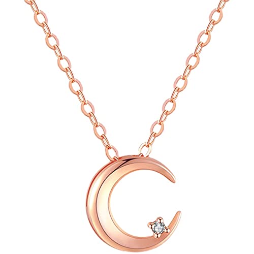KCHSRKHXC Anhänger Halsketten Star und Mond Halskette Frauen Doppelgestaltung Einfaches Schlüsselbeinketten Geburtstag Geschenk für Frauen von KCHSRKHXC