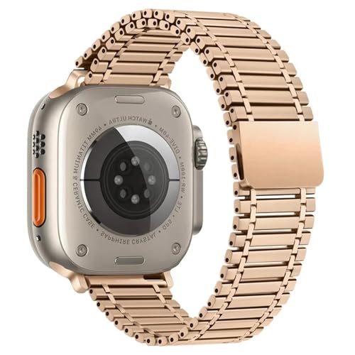 KCHSRKHXC Armband für Band 44mm 45 49 40 41 38 42 mm Edelstahlgurt für IWatch Serie 10 9 8 Se 7 6 5 4 3 Uhrengurt von KCHSRKHXC