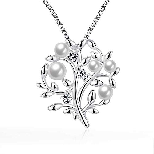 KCHSRKHXC Artikel versilberte Perle Pendellanzweig Halskette KCHSRKHXC Artikel versilberte Perle Pendellanzweig Halskette von KCHSRKHXC