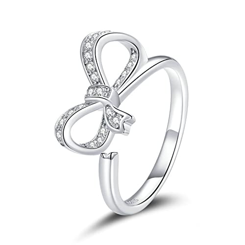 KCHSRKHXC Bow Of Ribbon Finger Rings For Women Stackable Rings Band Fine Jewelry von KCHSRKHXC