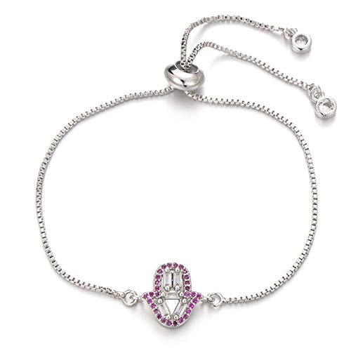 KCHSRKHXC CZ Kette mit quadratischem Schnitt, rosafarbener Kristallschmuck mit kubischem Zirkonia von KCHSRKHXC