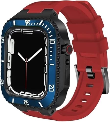 KCHSRKHXC Ceramics Watch Case+Watch Band Modification Kit，For 8 7 45mm，Metal Stainless Steel Bezel Silicone Watch Strap Retrofit Set，For Series 6 SE 5 4 44mm von KCHSRKHXC