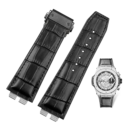 KCHSRKHXC Custom Crocodile Grain Genuine Leather Watch Band For 411 Quick Release Watch Strap 27-19mm von KCHSRKHXC