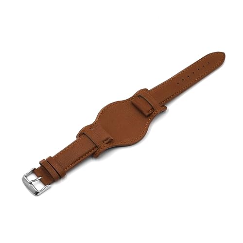 KCHSRKHXC Echtes Leder -Uhren -Gurtband 18 mm 20 mm 22mm Vintage Watchband mit Matte brauner Kaffeemaschuswaffen Armbänder für Männer Uhren von KCHSRKHXC