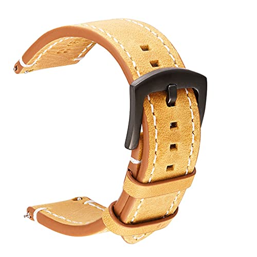 KCHSRKHXC Echtes Leder Uhrenbänder Armband Schwarz grau brauner Kuhwahnungsgurt Männer Männer 18mm 20 mm 22 mm 24 mm Handgelenksband (Weißdinosaurier Doodle4,24 mm) von KCHSRKHXC