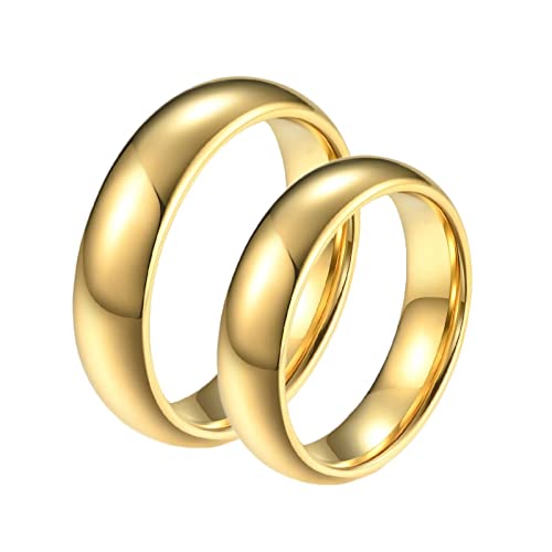 KCHSRKHXC Engraved Wedding Band Engagement Rings Men and Women,His and Hers Tungsten Rings 6MM Ring with Polished Round Wedding Rings Couple von KCHSRKHXC