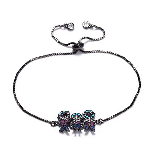 KCHSRKHXC Familie Kubik Zirkonia Charme Rose Farbe Verstellbare Kette Frauenschmuck Männer Männer von KCHSRKHXC