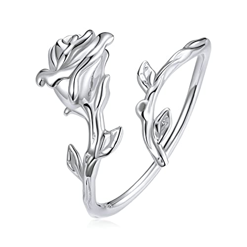 KCHSRKHXC Flower Finger Rings Rose Wreath Adjustable Rings For Women Wedding Fine Jewelry von KCHSRKHXC