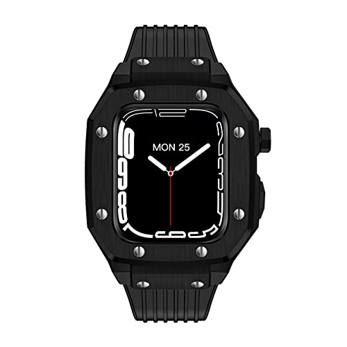 KCHSRKHXC For band series 7 Alloy Watch Case 44mm 42mm 45mm Silicone Strap Metal Frame Modification Mod Kit von KCHSRKHXC