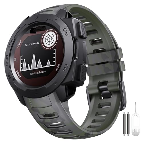 KCHSRKHXC Für das Instinktband, weiches Silikon -Ersatz -Uhrengurt, das mit Instinkt 2/ Solar/Tactical Watchband kompatibel ist von KCHSRKHXC