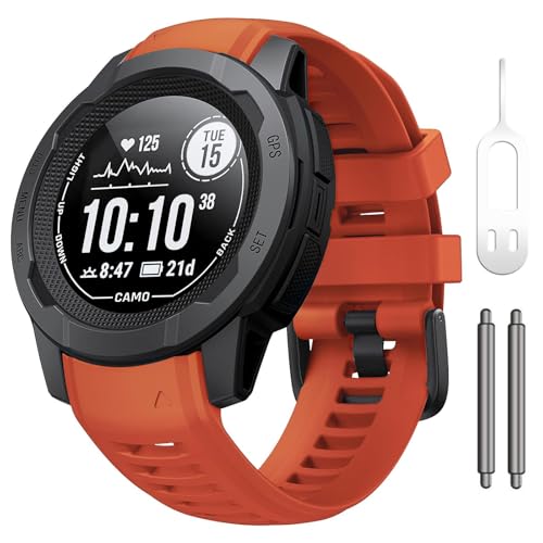 KCHSRKHXC Für den Instinkt 2 Watchband Instinct 2 Solar -Armband 22mm weiches Silikon Ersatz -Uhrengurt kompatibel mit Instinkt 2 Solartaktik (Orange) von KCHSRKHXC