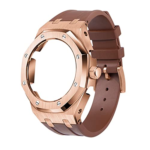 KCHSRKHXC GA2100 5rd Model Home Eiche Metall Bezel Silikongurt einfache In-One-Uhrenbänder für GA2100/2110 Zubehör von KCHSRKHXC