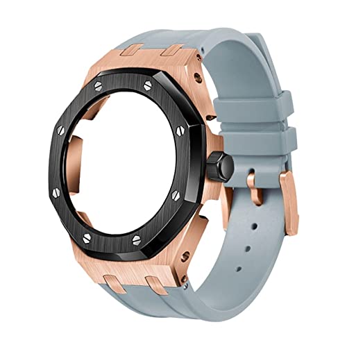 KCHSRKHXC GA2100 5rd Model Home Eiche Metall Bezel Silikongurt einfache In-One-Uhrenbänder für GA2100/2110 Zubehör von KCHSRKHXC