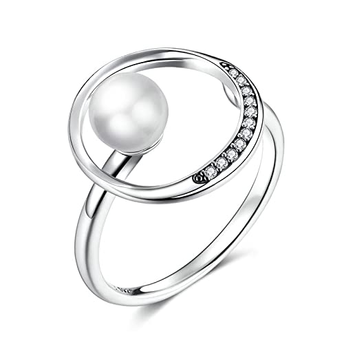 KCHSRKHXC Gentle Shell Bead Ring Open Adjustable Finger Rings For Women Wedding Jewelry von KCHSRKHXC