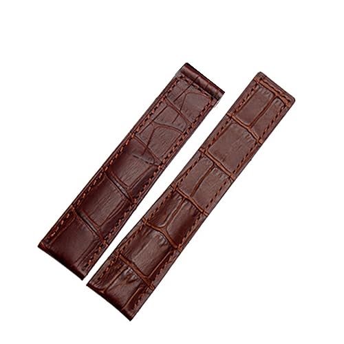 KCHSRKHXC Genuine Leather Bracelet 19mm 20mm 22m for Watchband Men Wristwatches Band Accessories Fold Buckle Leather Watch Strap (Color : Brown no Buckle, Size : 22mm) von KCHSRKHXC