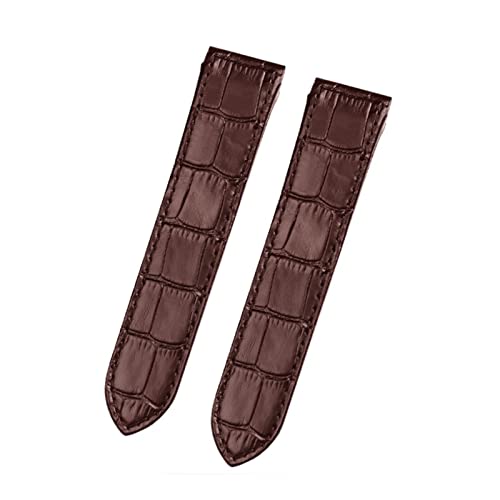 KCHSRKHXC Genuine Leather Watch Strap for Santos Santos 100 Men and Women Leather Watchband 20mm 23mm (Color : Brown-Silver, Size : 20mm) von KCHSRKHXC