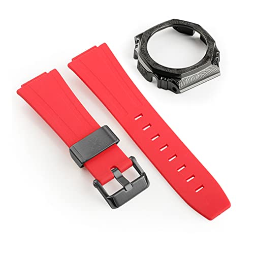 KCHSRKHXC Geschnitzte Stahlmodelle GA-2100 Neuestes Design, fertiges Silikonarmband und Gehäuse GA2100 2110 Uhrenarmband und Metallgehäuse, A, Standard, Standard von KCHSRKHXC