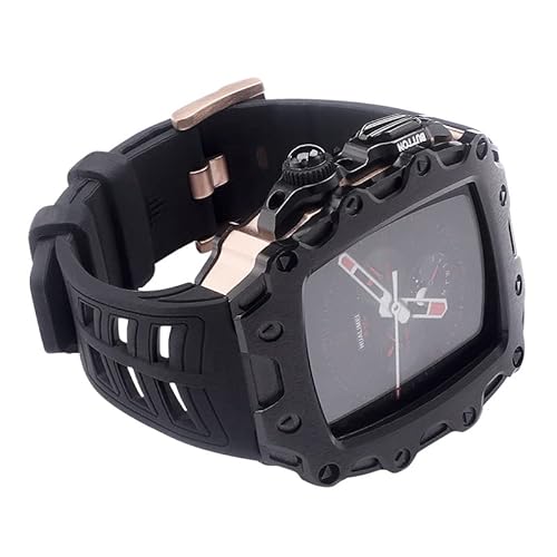 KCHSRKHXC Gummi -Uhr -Gurt -Metallkoffer -Modifikation Kit ， für Bandreihe 44mm 45 mm SE 9 8 7 6 5 4 Modified DIY Luxury Watchband von KCHSRKHXC