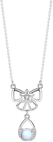 KCHSRKHXC Halskette Halskette, Zodiac Sterling für Frauen elegante Damen Zirkonia Kristallmondstein Anhänger Geschenk Juwely Mädchen Geburtstagsgeschenk von KCHSRKHXC
