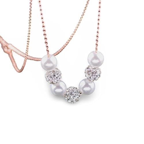 KCHSRKHXC Halskette Kristallkugel Perlenperlen Halskette für Frauen Rose Farbe Braut Hochzeit XL188 Schmuck Schmuck KCHSRKHXC Halskette Kristallkugel Perlenperlen Halskette für Frauen Rose Farbe Braut Hochzeit XL188 Schmuck Schmuck von KCHSRKHXC
