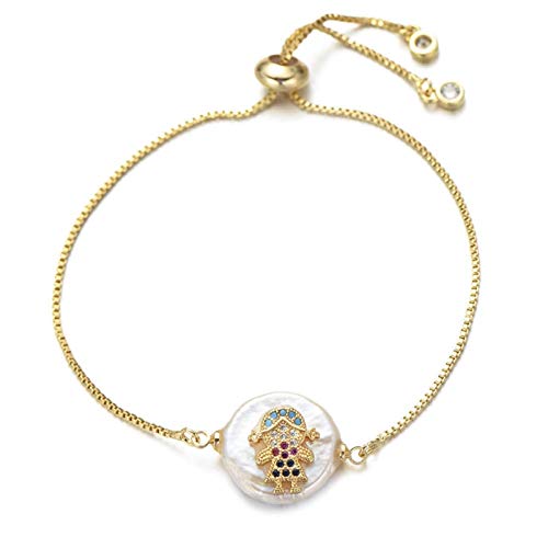 KCHSRKHXC Jungen und Mädchen Family Slider Kette Natural Shell Cubic Zirkonia Charme Frauen Mode Schmuck von KCHSRKHXC