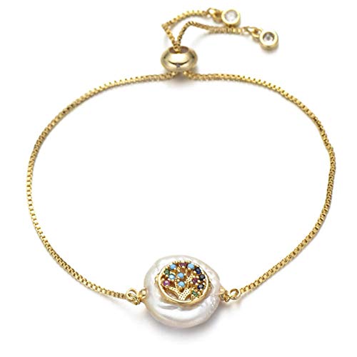 KCHSRKHXC Jungen und Mädchen Family Slider Kette Natural Shell Cubic Zirkonia Charme Frauen Mode Schmuck von KCHSRKHXC