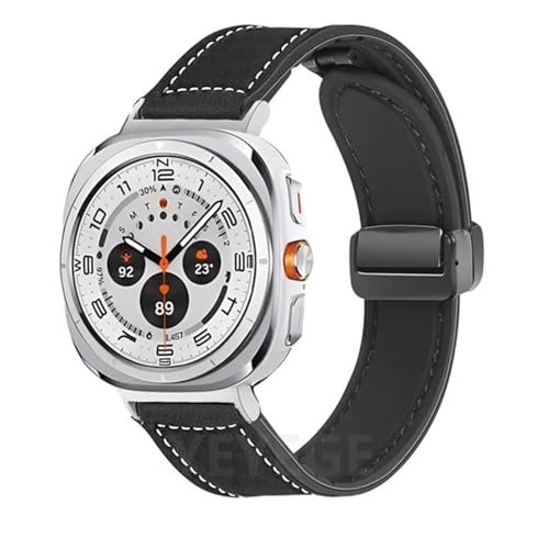 KCHSRKHXC Leather Silicone Bracelet for Galaxy Watch Ultra 47mm Magnetic Band Sports Strap for Watch ULTRA7 47mm NO Gaps Watchbands von KCHSRKHXC