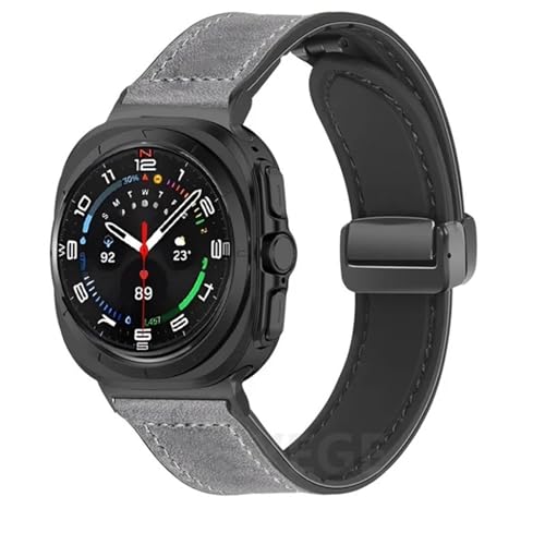 KCHSRKHXC Leather Silicone Bracelet for Galaxy Watch Ultra 47mm Magnetic Band Sports Strap for Watch ULTRA7 47mm NO Gaps Watchbands von KCHSRKHXC